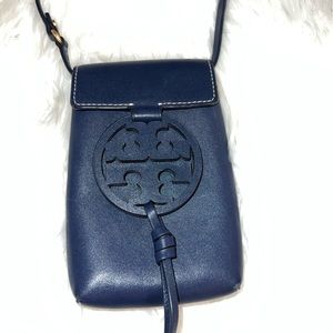 Miller Leather Smartphone Crossbody navy blue